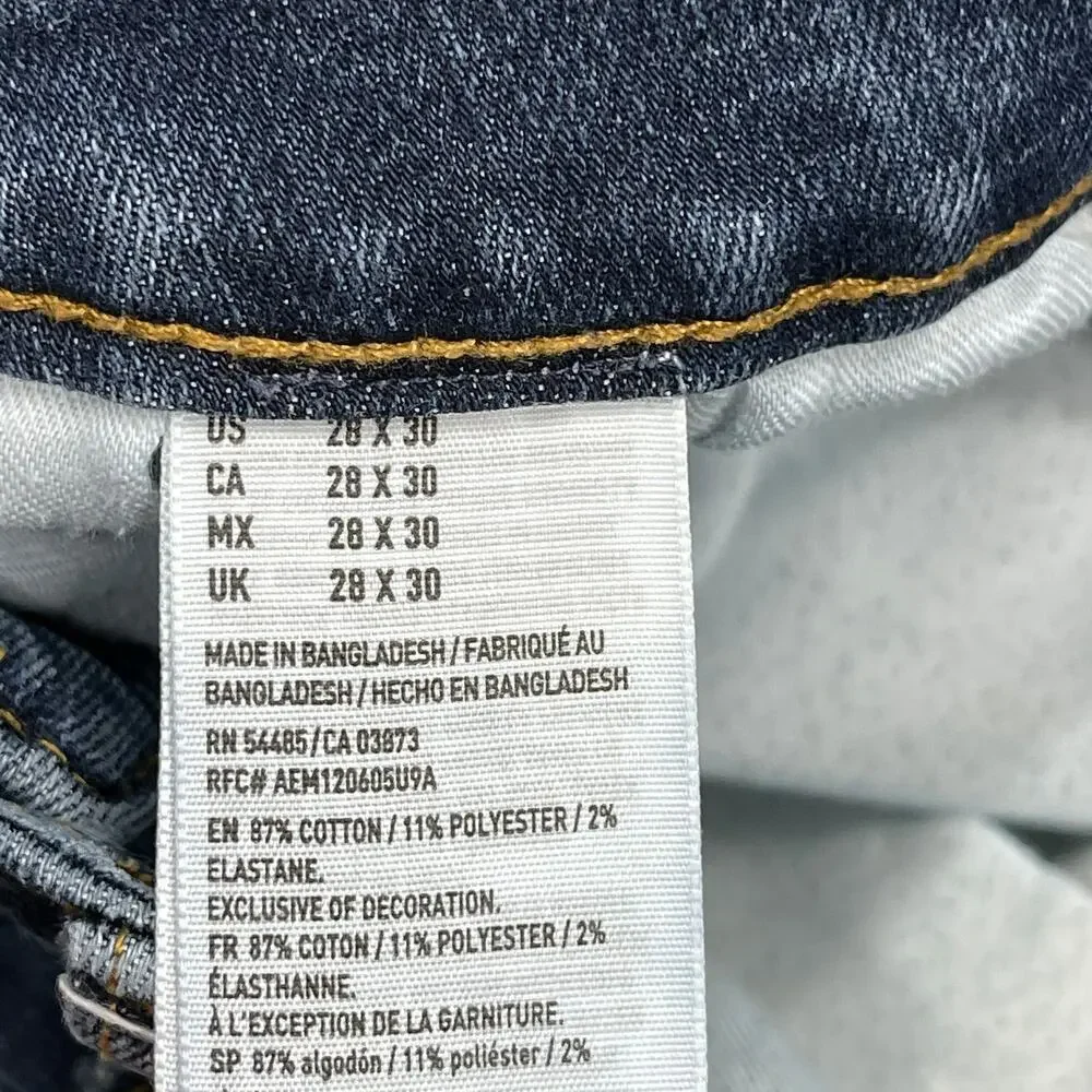 American Eagle Jeans Mens Size 28 Dark Blue Denim Slim Extreme Flex Stretchy